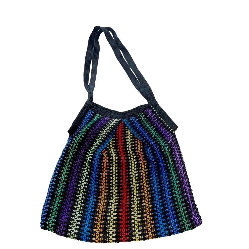 Multi Color Hand Crocheted Tote - Picture 8 of 12
